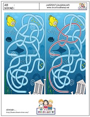 anaokulları için Labirent Bulmaca